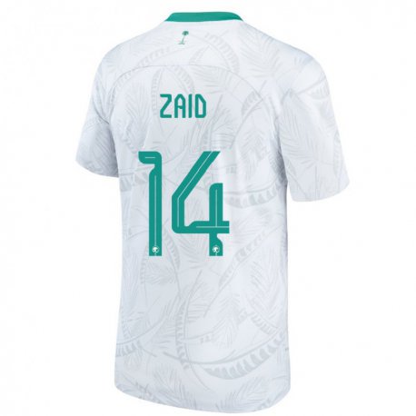 Kandiny Damen Saudi-arabische Abdullah Zaid #14 Weiß Heimtrikot Trikot 22-24 T-shirt