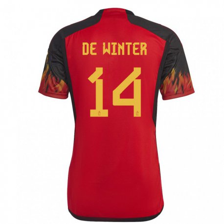 Kandiny Damen Belgische Koni De Winter #14 Rot Heimtrikot Trikot 22-24 T-shirt
