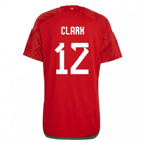 Kandiny Damen Walisische Olivia Clark #12 Rot Heimtrikot Trikot 22-24 T-shirt
