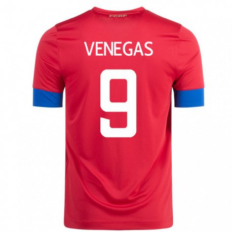Kandiny Damen Costa-ricanische Carolina Venegas #9 Rot Heimtrikot Trikot 22-24 T-shirt