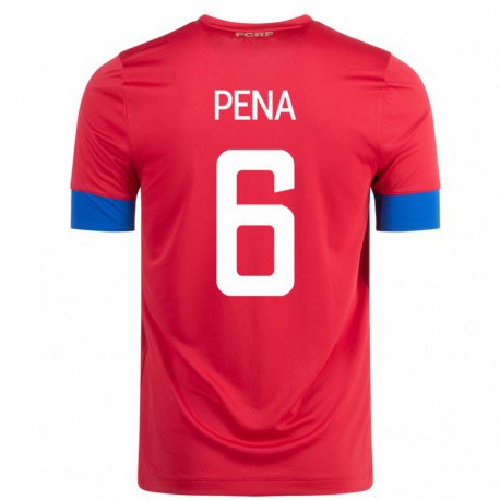 Kandiny Damen Costa-ricanische Ricardo Pena #6 Rot Heimtrikot Trikot 22-24 T-shirt