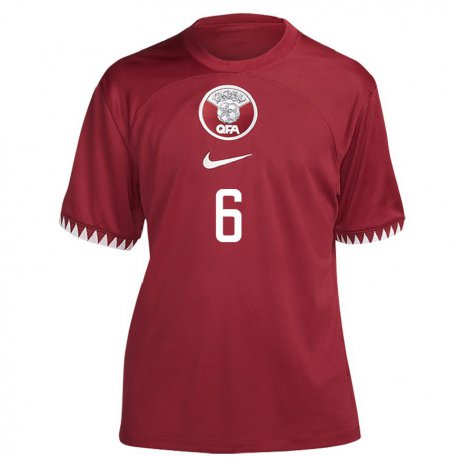 Kandiny Damen Katarische Reem Al Naemi #6 Kastanienbraun Heimtrikot Trikot 22-24 T-shirt