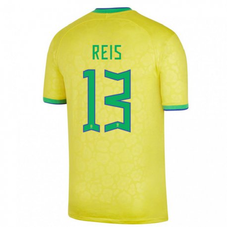 Kandiny Damen Brasilianische Vitor Reis #13 Gelb Heimtrikot Trikot 22-24 T-shirt