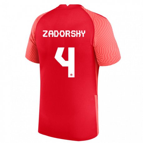 Kandiny Damen Kanadische Shelina Zadorsky #4 Rot Heimtrikot Trikot 22-24 T-shirt