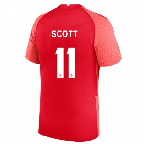 Kandiny Damen Kanadische Desiree Scott #11 Rot Heimtrikot Trikot 22-24 T-shirt