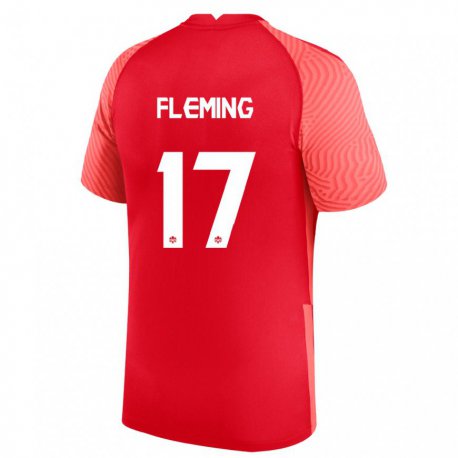 Kandiny Damen Kanadische Jessie Fleming #17 Rot Heimtrikot Trikot 22-24 T-shirt