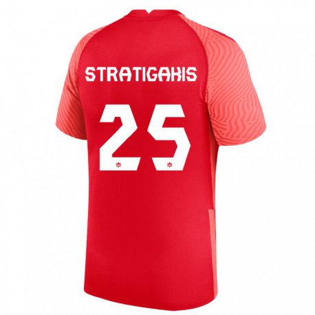 Kandiny Damen Kanadische Sarah Stratigakis #25 Rot Heimtrikot Trikot 22-24 T-shirt
