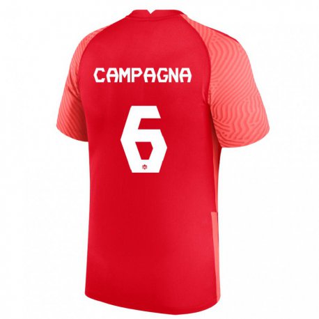Kandiny Damen Kanadische Matteo Campagna #6 Rot Heimtrikot Trikot 22-24 T-shirt