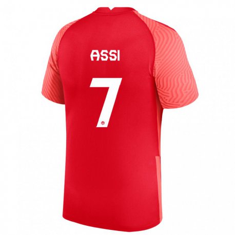 Kandiny Damen Kanadische Jean Aniel Assi #7 Rot Heimtrikot Trikot 22-24 T-shirt