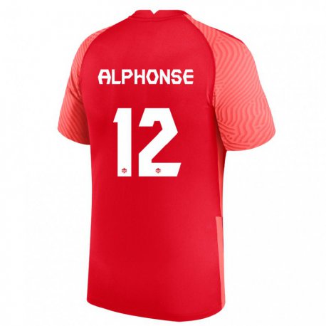 Kandiny Damen Kanadische Jefferson Alphonse #12 Rot Heimtrikot Trikot 22-24 T-shirt