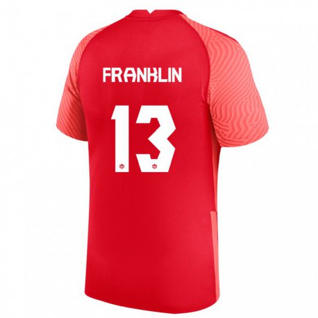 Kandiny Damen Kanadische Kobe Franklin #13 Rot Heimtrikot Trikot 22-24 T-shirt