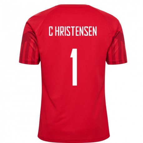 Kandiny Damen Dänische Lene Christensen #1 Rot Heimtrikot Trikot 22-24 T-shirt