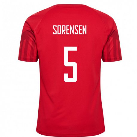 Kandiny Damen Dänische Simone Boye Sorensen #5 Rot Heimtrikot Trikot 22-24 T-shirt