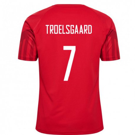 Kandiny Damen Dänische Sanne Troelsgaard #7 Rot Heimtrikot Trikot 22-24 T-shirt