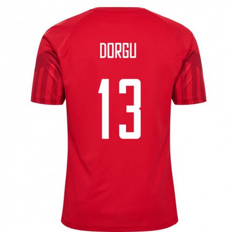 Kandiny Damen Dänische Patrick Dorgu #13 Rot Heimtrikot Trikot 22-24 T-shirt