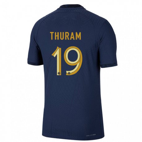 Kandiny Damen Französische Khephren Thuram #19 Marineblau Heimtrikot Trikot 22-24 T-shirt