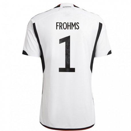 Kandiny Damen Deutsche Merle Frohms #1 Weiß Schwarz Heimtrikot Trikot 22-24 T-shirt