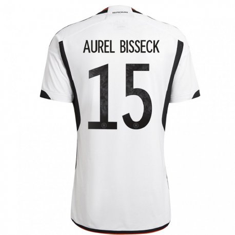 Kandiny Damen Deutsche Yann Aurel Bisseck #15 Weiß Schwarz Heimtrikot Trikot 22-24 T-shirt