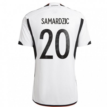 Kandiny Damen Deutsche Lazar Samardzic #20 Weiß Schwarz Heimtrikot Trikot 22-24 T-shirt