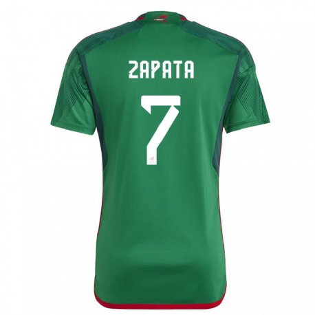 Kandiny Damen Mexikanische Angel Zapata #7 Grün Heimtrikot Trikot 22-24 T-shirt