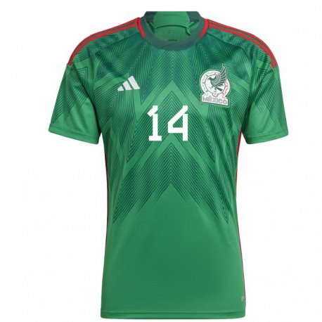Kandiny Damen Mexikanische Emiliano Freyfeld #14 Grün Heimtrikot Trikot 22-24 T-shirt