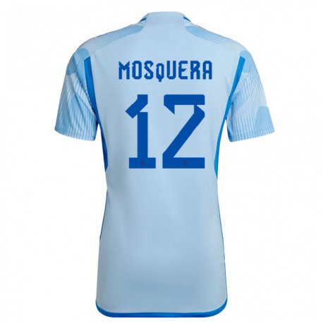 Kandiny Damen Spanische Cristian Mosquera #12 Himmelblau Auswärtstrikot Trikot 22-24 T-shirt