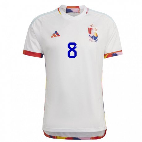 Kandiny Damen Belgische Lenie Onzia #8 Weiß Auswärtstrikot Trikot 22-24 T-shirt