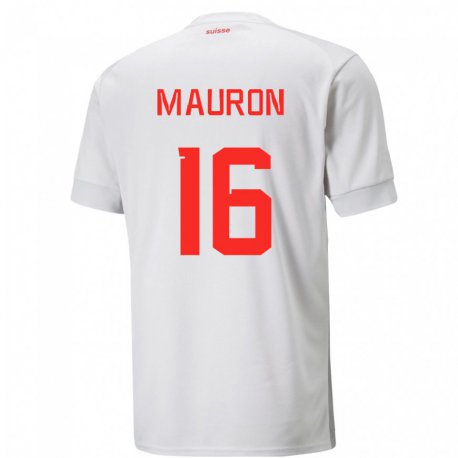 Kandiny Damen Schweizer Sandrine Mauron #16 Weiß Auswärtstrikot Trikot 22-24 T-shirt