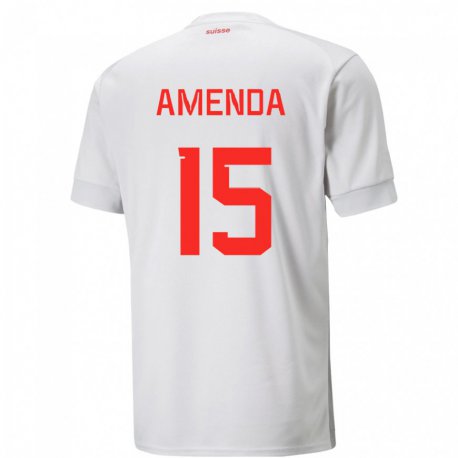 Kandiny Damen Schweizer Aurele Amenda #15 Weiß Auswärtstrikot Trikot 22-24 T-shirt