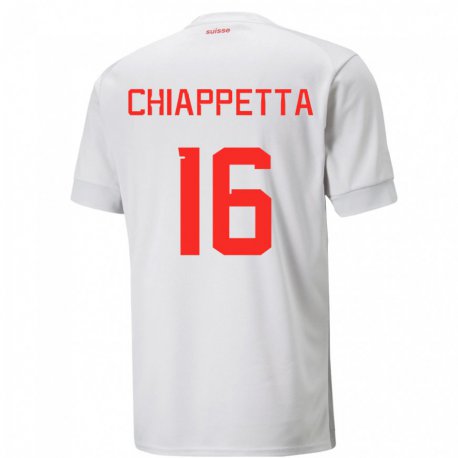 Kandiny Damen Schweizer Carmine Chiappetta #16 Weiß Auswärtstrikot Trikot 22-24 T-shirt