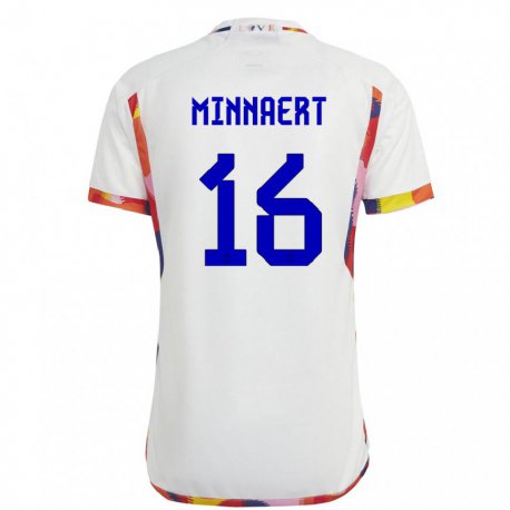 Kandiny Damen Belgische Marie Minnaert #16 Weiß Auswärtstrikot Trikot 22-24 T-shirt