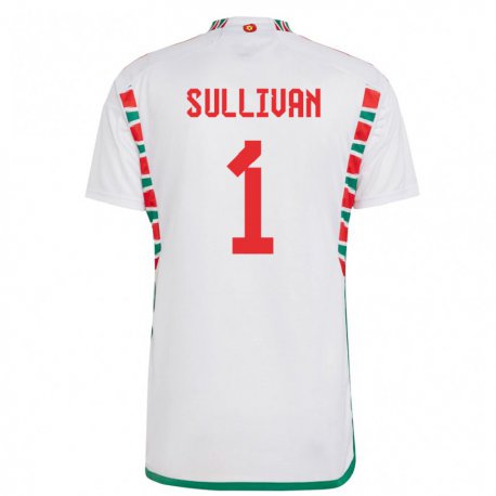 Kandiny Damen Walisische Laura O Sullivan #1 Weiß Auswärtstrikot Trikot 22-24 T-shirt