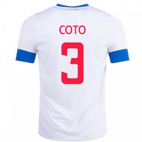 Kandiny Damen Costa-ricanische Maria Coto #3 Weiß Auswärtstrikot Trikot 22-24 T-shirt