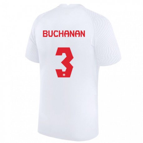 Kandiny Damen Kanadische Kadeisha Buchanan #3 Weiß Auswärtstrikot Trikot 22-24 T-shirt