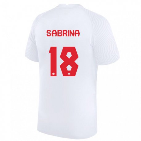 Kandiny Damen Kanadische Sabrina D Angelo #18 Weiß Auswärtstrikot Trikot 22-24 T-shirt