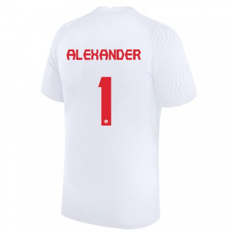 Kandiny Damen Kanadische Ben Alexander #1 Weiß Auswärtstrikot Trikot 22-24 T-shirt