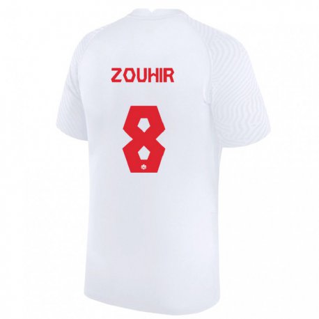 Kandiny Damen Kanadische Rida Zouhir #8 Weiß Auswärtstrikot Trikot 22-24 T-shirt