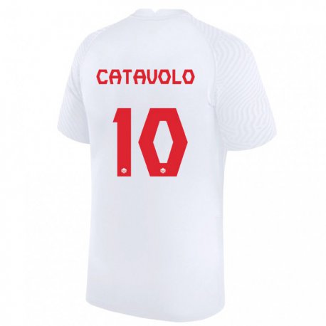 Kandiny Damen Kanadische Matthew Catavolo #10 Weiß Auswärtstrikot Trikot 22-24 T-shirt