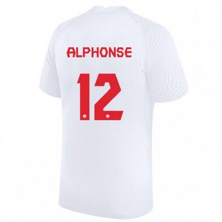 Kandiny Damen Kanadische Jefferson Alphonse #12 Weiß Auswärtstrikot Trikot 22-24 T-shirt