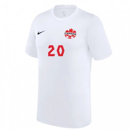 Kandiny Damen Kanadische Hugo Mbongue #20 Weiß Auswärtstrikot Trikot 22-24 T-shirt