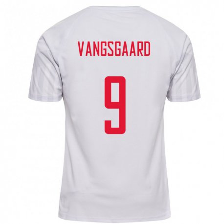 Kandiny Damen Dänische Amalie Vangsgaard #9 Weiß Auswärtstrikot Trikot 22-24 T-shirt