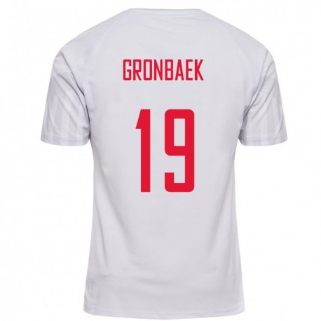 Kandiny Damen Dänische Albert Gronbaek #19 Weiß Auswärtstrikot Trikot 22-24 T-shirt