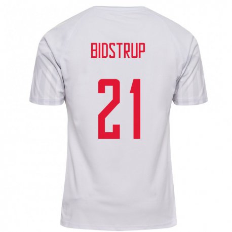 Kandiny Damen Dänische Mads Bidstrup #21 Weiß Auswärtstrikot Trikot 22-24 T-shirt