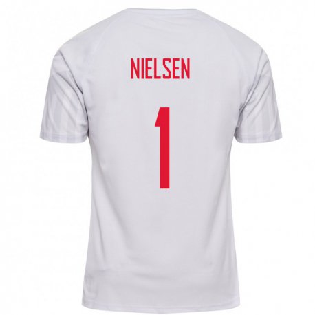 Kandiny Damen Dänische Magnus Nielsen #1 Weiß Auswärtstrikot Trikot 22-24 T-shirt
