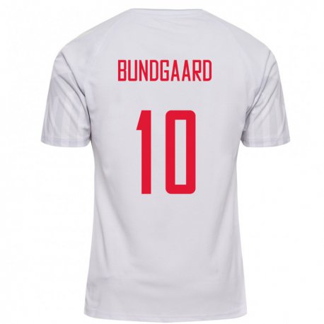 Kandiny Damen Dänische Filip Bundgaard #10 Weiß Auswärtstrikot Trikot 22-24 T-shirt