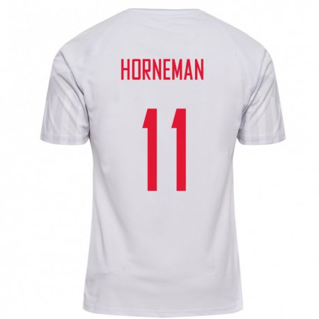 Kandiny Damen Dänische Charly Horneman #11 Weiß Auswärtstrikot Trikot 22-24 T-shirt