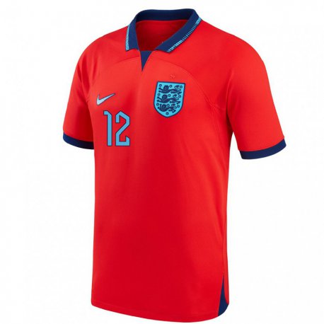 Kandiny Damen Englische Jess Carter #12 Rot Auswärtstrikot Trikot 22-24 T-shirt