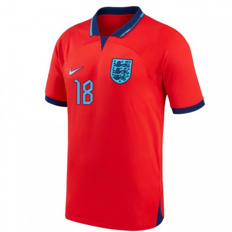 Kandiny Damen Englische Jordan Nobbs #18 Rot Auswärtstrikot Trikot 22-24 T-shirt