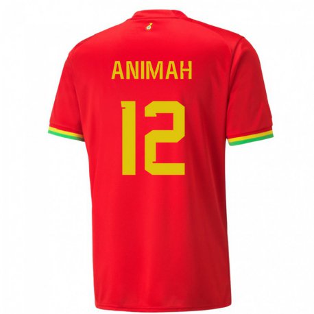 Kandiny Damen Ghanaische Grace Animah #12 Rot Auswärtstrikot Trikot 22-24 T-shirt