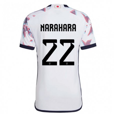 Kandiny Damen Japanische Yoshiki Narahara #22 Weiß Auswärtstrikot Trikot 22-24 T-shirt